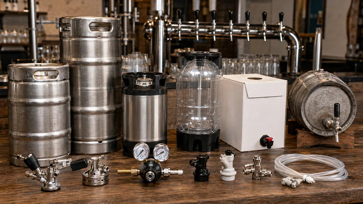 Comparativa técnica de barriles de dispensación de bebida con KeyKeg, Cornelius, PET, Euro Keg, cask y Bag in Box - Install Beer