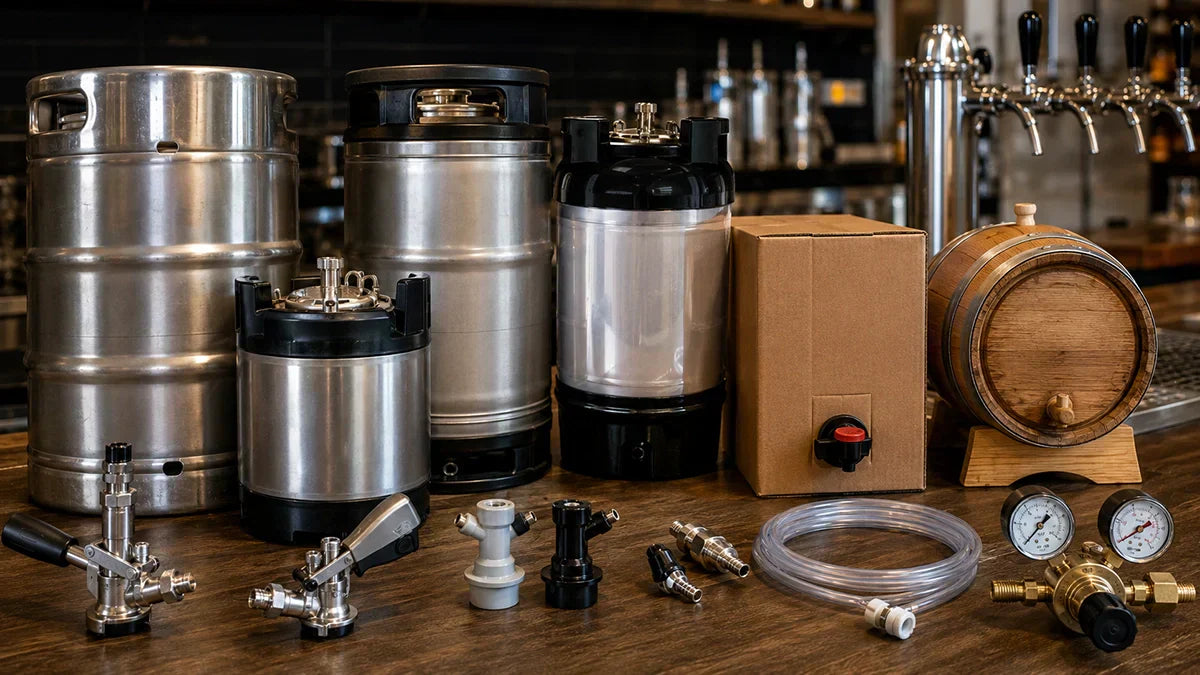 Tipos de barriles para dispensar cerveza y bebidas por grifo en instalaciones profesionales y domésticas - Install Beer
