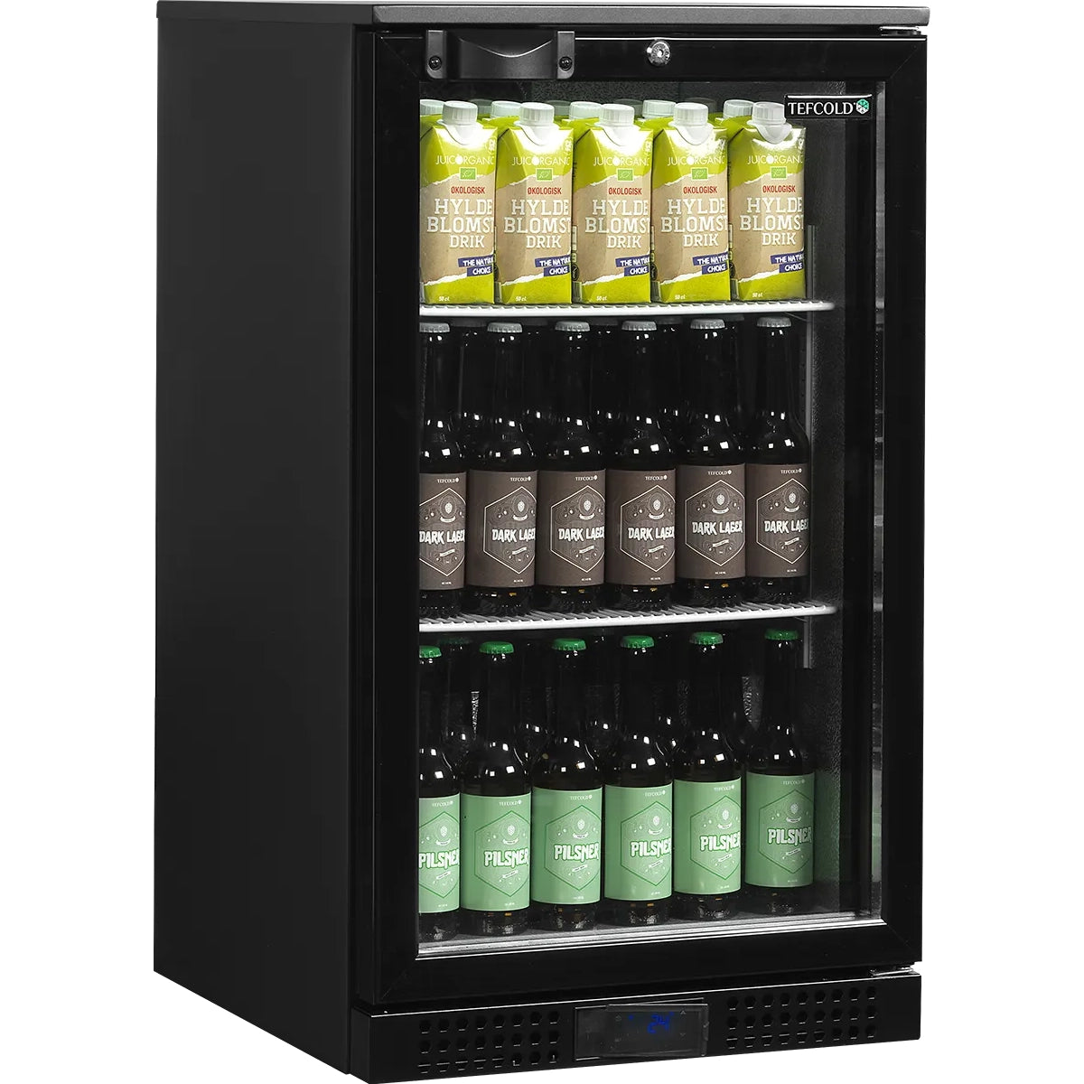 Interior del backbar TEFCOLD DB-H con estantes ajustables - Install Beer