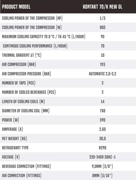 Dispensador de cerveza portátil Kontakt 70/K-Install Beer
