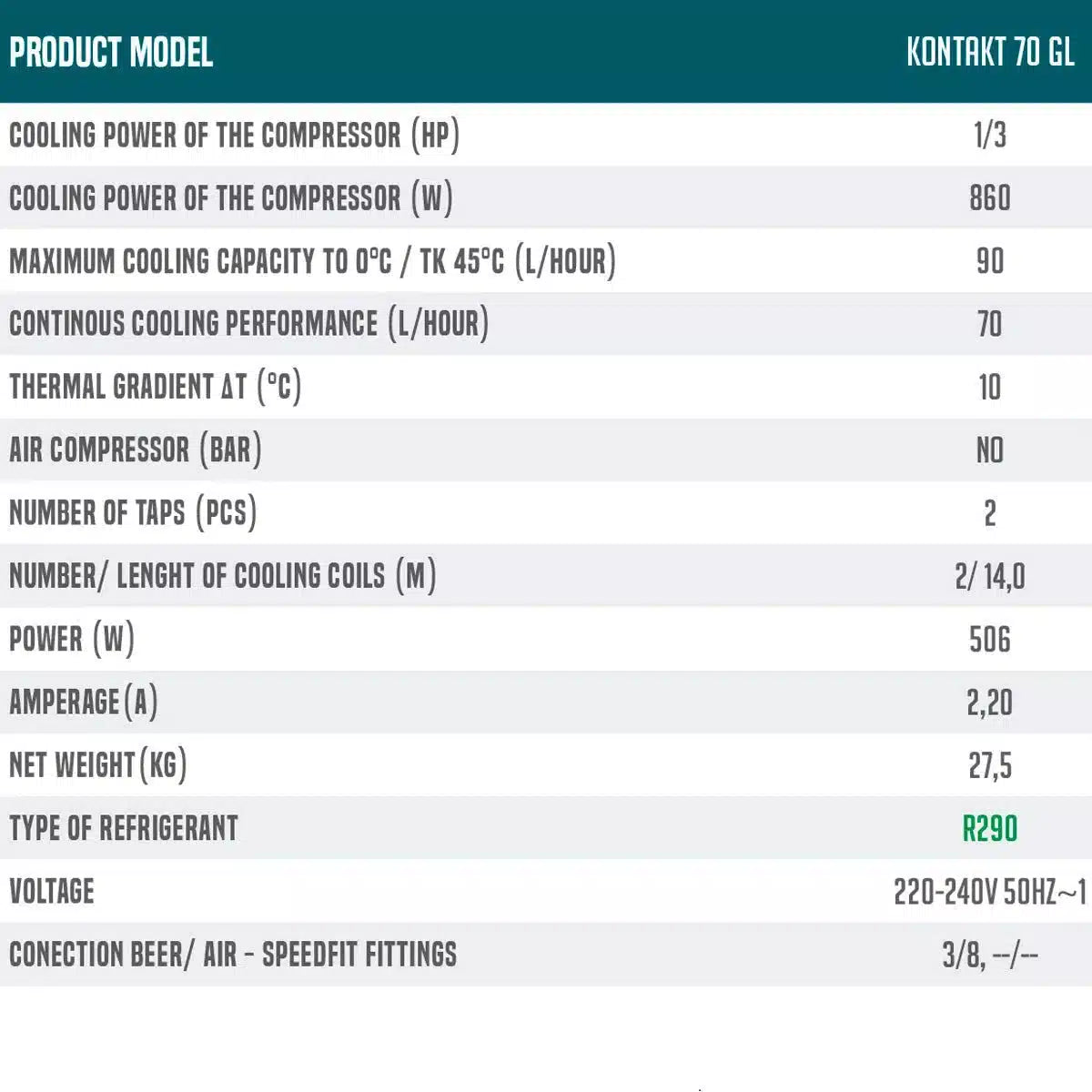 Dispensador portátil Kontakt 70-Install Beer