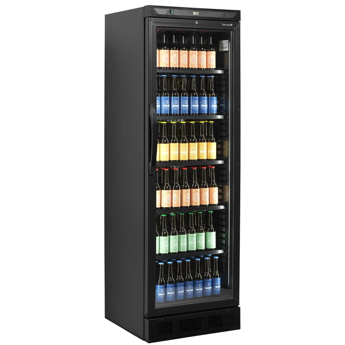 TEFCOLD CEV425 BLACK enfriador de botellas negro con puerta de cristal - Install Beer
