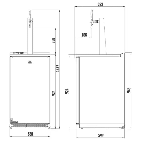 Lindr Kegerator Combi Cold Bar 50 - Install Beer