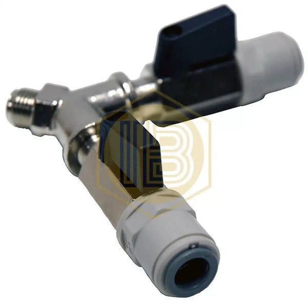 Llave de paso doble de manorreductor con John Guest 3/8"-Install Beer