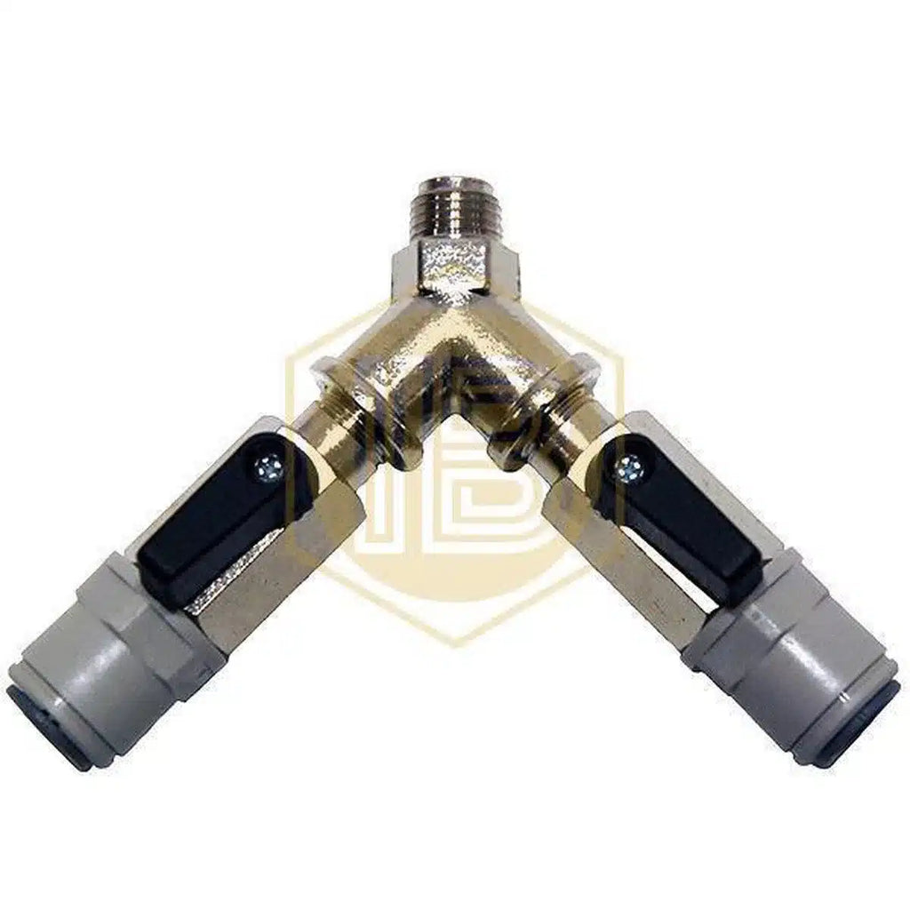 Llave de paso doble de manorreductor con John Guest 3/8"-Install Beer