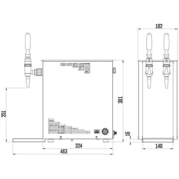 Dispensador de café nitro Pygmy 25 Exclusive de 1 grifo - Install Beer