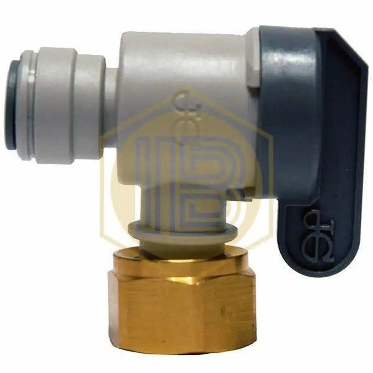 Válvula de corte en codo 3/8" - 1/2 rosca latón BSP-Install Beer