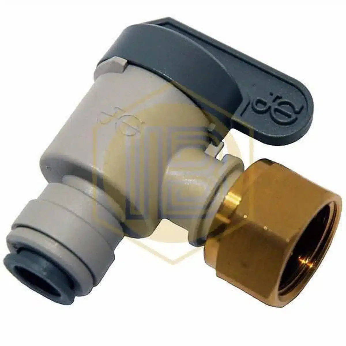 Válvula de corte en codo 3/8" - 1/2 rosca latón BSP-Install Beer