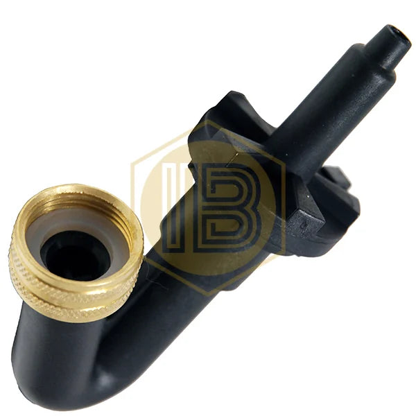 Detalle de la conexión roscada del adaptador de limpieza de botellas IB0028 - Install Beer