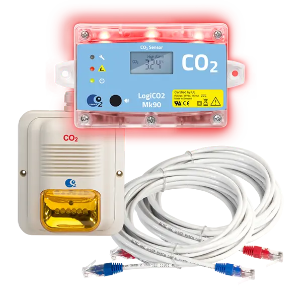 Kit adicional de sensor de CO2 LogiCO2 Mk90 con alarma - Install Beer