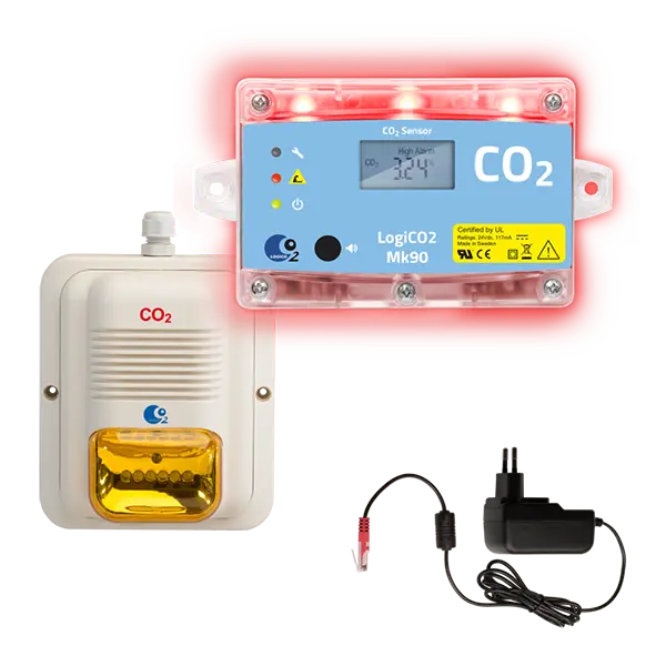 Conjunto de base de sensor independiente CO2 LogiCO2 Mk90 con alarma - Install Beer