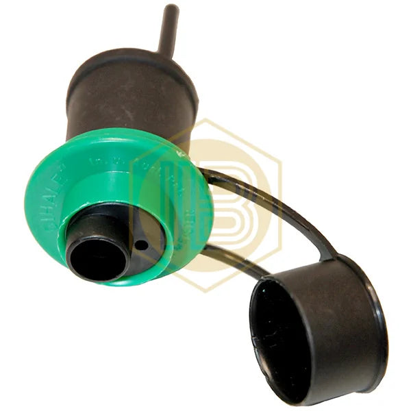Rubber pourer stopper for screw-top bottles IB0522, view with cap open - Install Beer