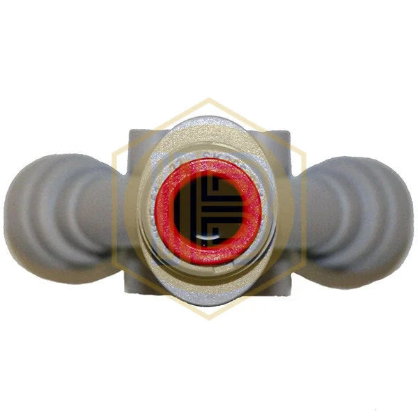 3/8 three-way splitter IB0259, inlet detail with red ring - Install Beer