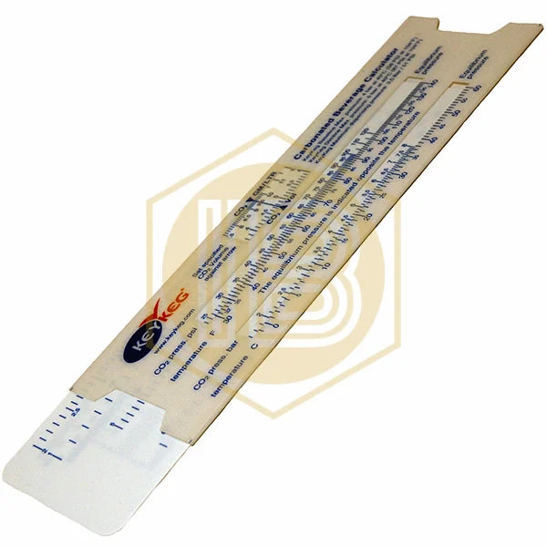 Guida al calcolo della carbonazione della birra IB0332, vista posteriore con regolo esteso - Install Beer