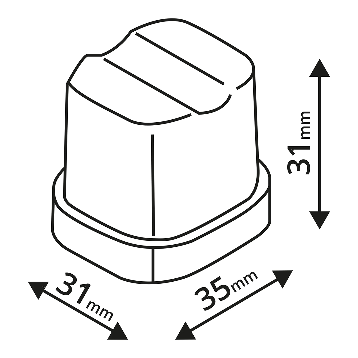Dimensiones de cubito TEFCOLD 31 x 35 x 31 mm - Install Beer