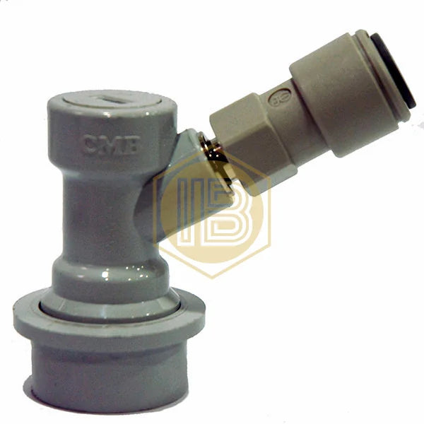 Raccord gaz Ball-Lock IB0135, vue avec raccord John Guest - Install Beer