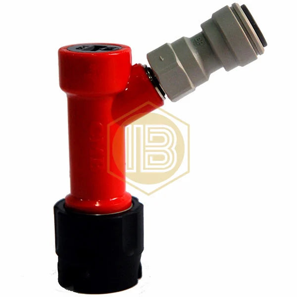 Raccord bière Pin-Lock IB0118, vue avec raccord John Guest - Install Beer