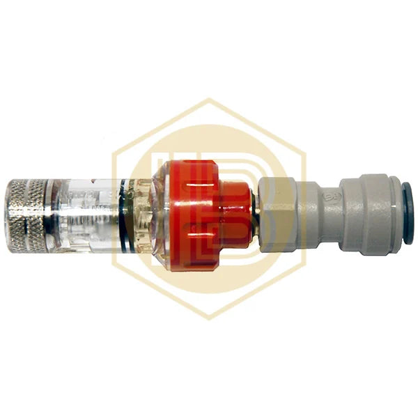 Antiretorn de gas per a capçal Pin-lock IB0074, vista amb connexió John Guest - Install Beer