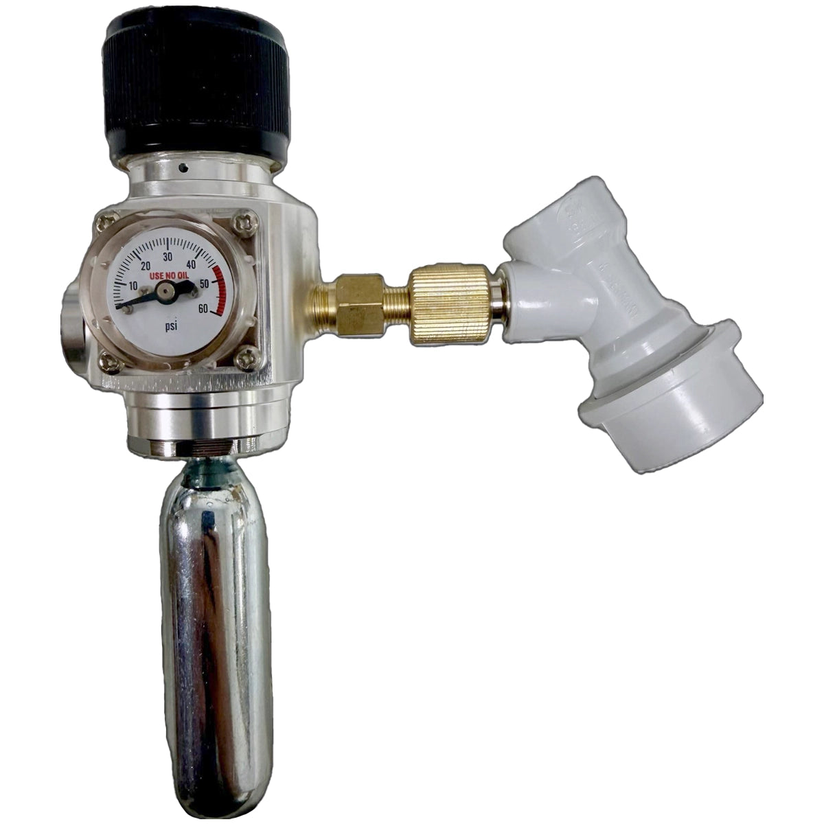 Pack regulador de CO₂ con cartucho de 16 g y conexión Ball Lock para Corny Keg - Install Beer