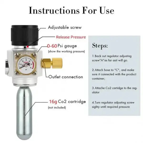 Esquema regulador portátil de CO₂ - Install Beer