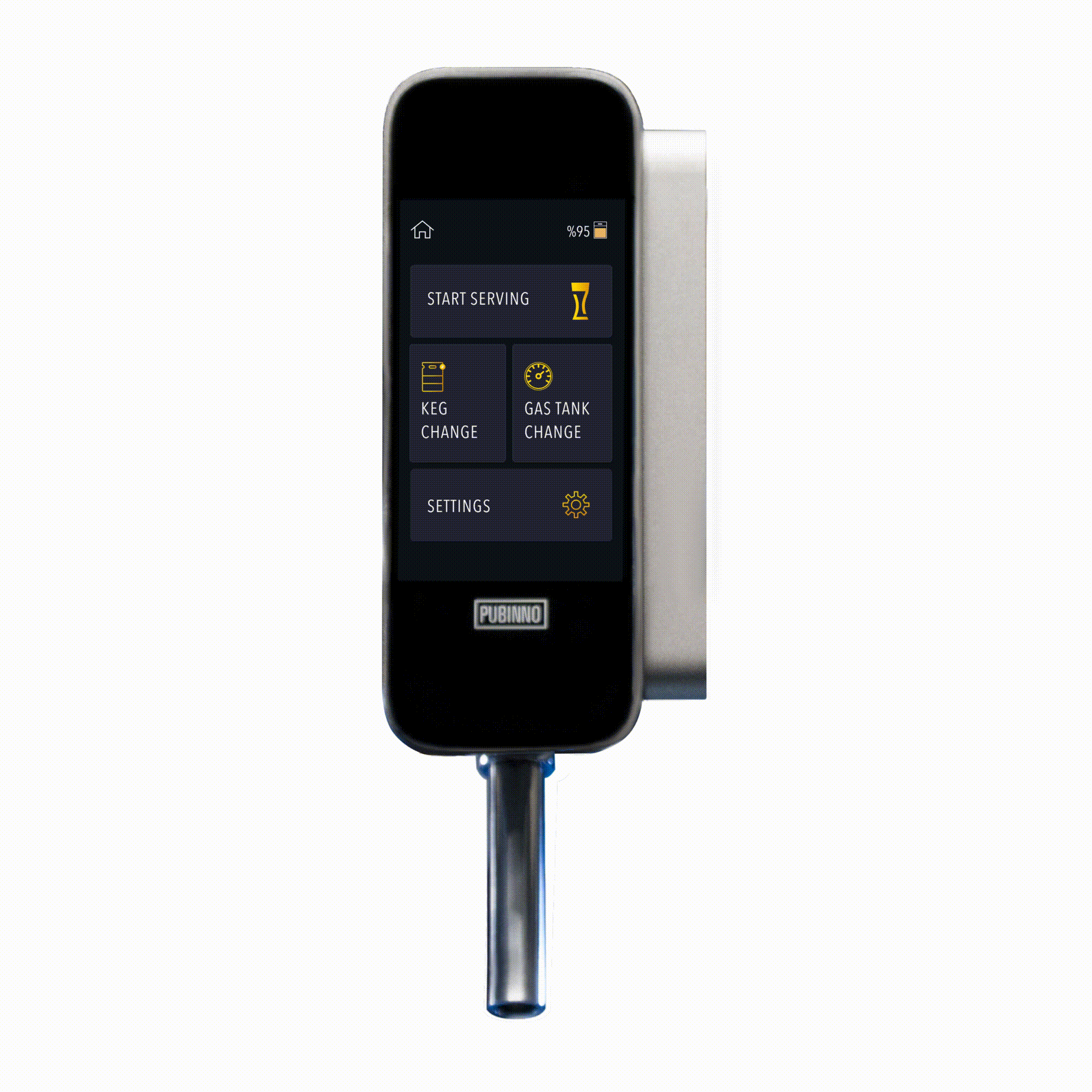 Pubinno Smart Tap instalado en torre de cerveza con control automático de caudal - Install Beer