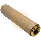 Pomo de madera Rustic, detalle de rosca con acabado dorado - Install Beer