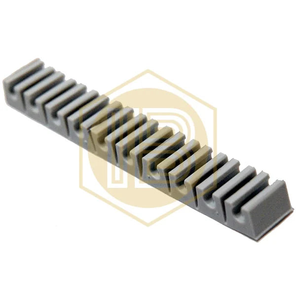 Wall-mounted tube holder, angled view of the holder with small slots - Install Beer